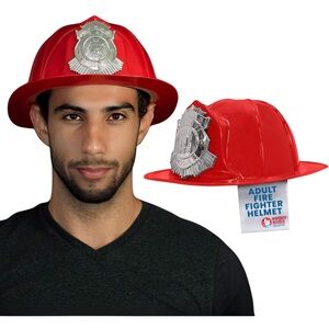 Nicky Bigs Novelties Deluxe Adult Firefighter Helmet Thick Plastic Fireman Hat
